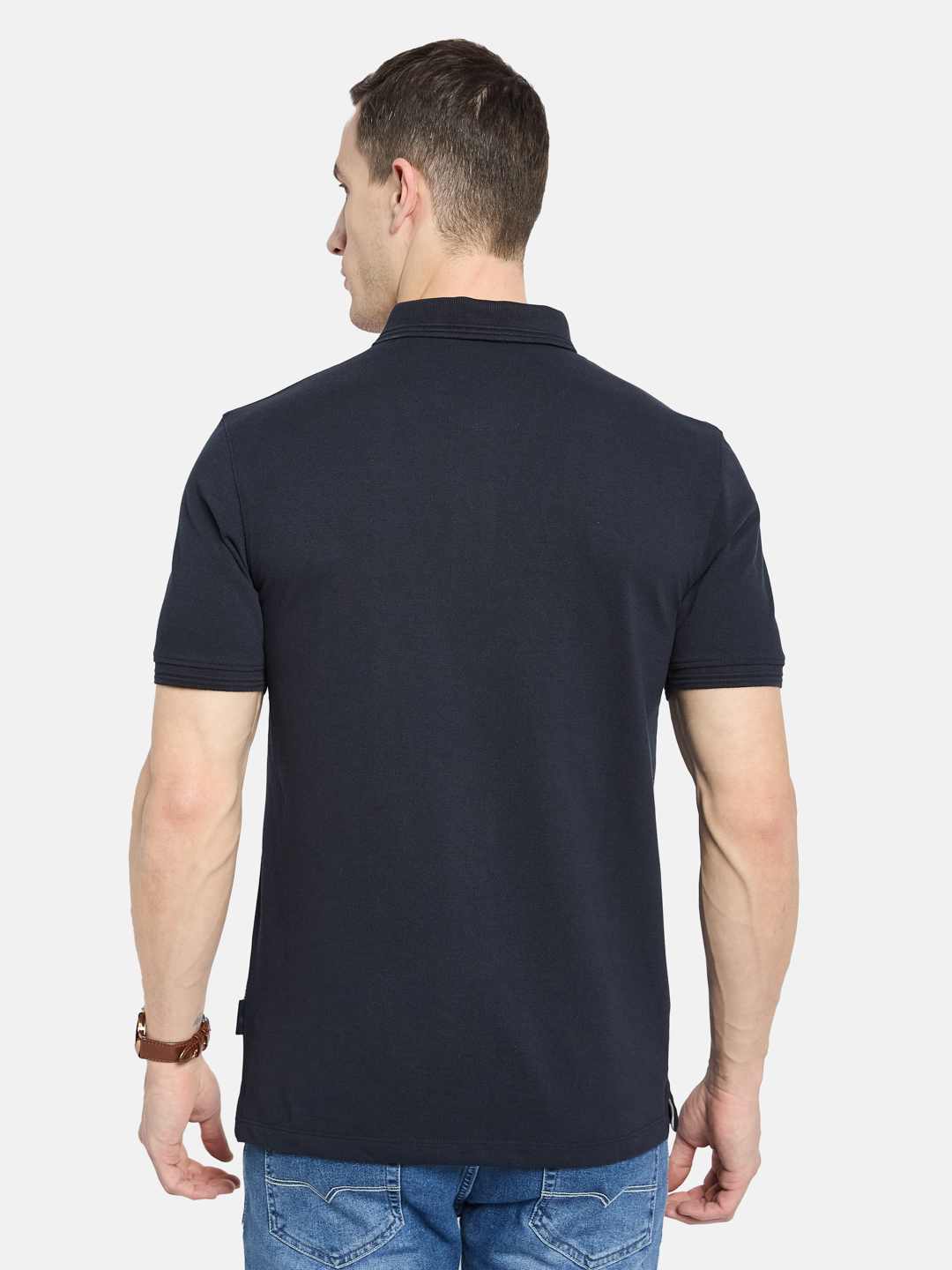 Octave Men Striped Polo Collar T-shirt