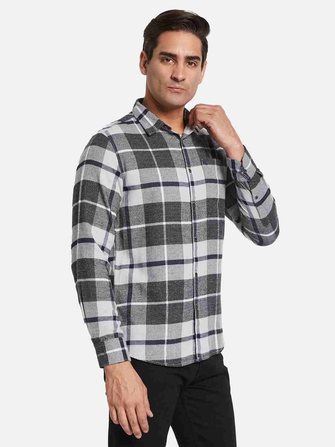 METTLE Men Opaque Colourblocked Casual Shirt