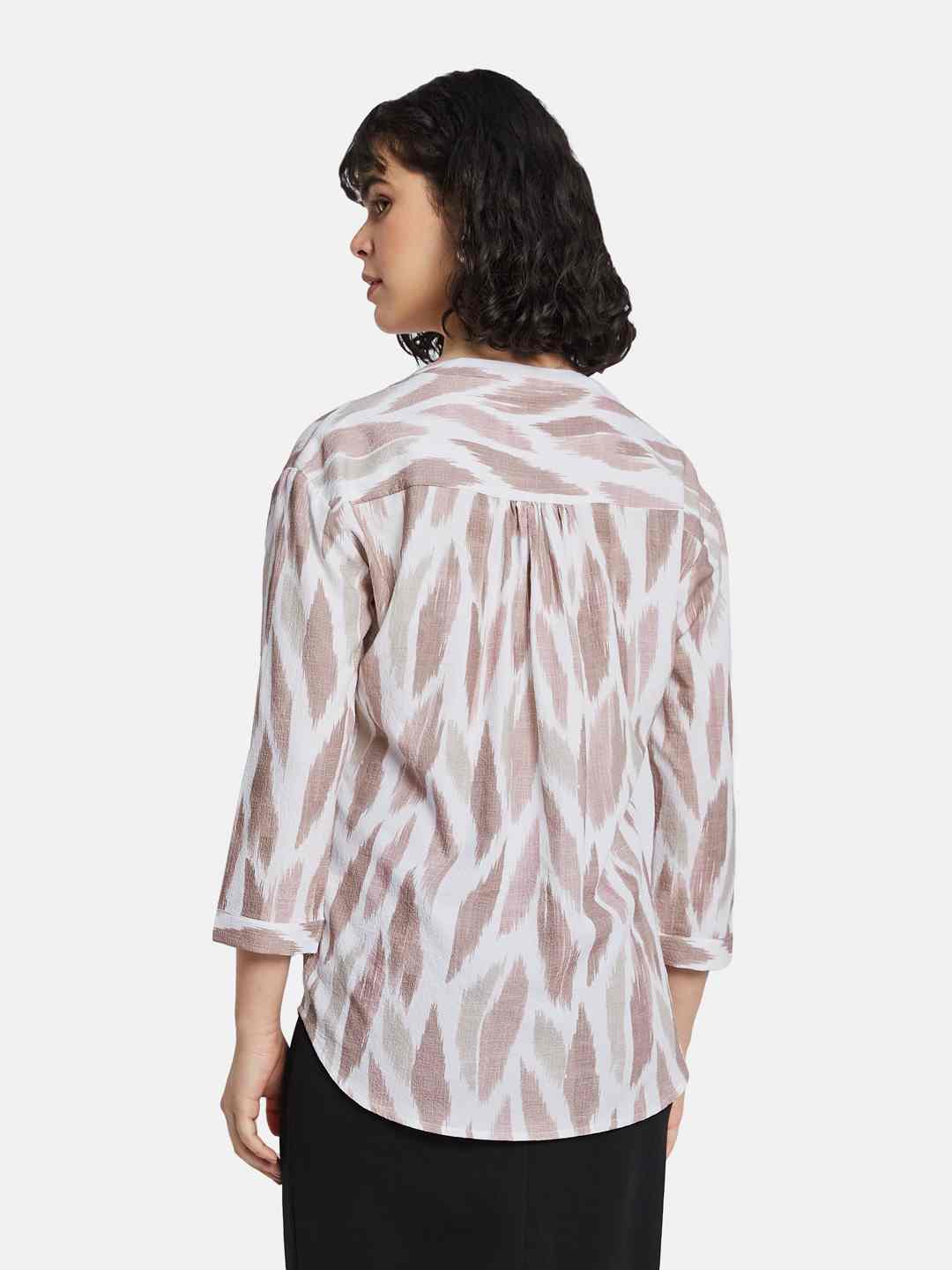 METTLE Floral Print Cotton Shirt Style Top