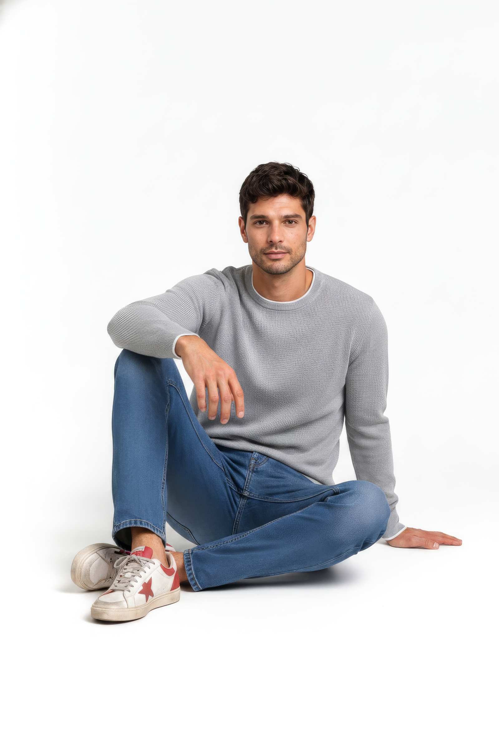Men’s Structured Cotton Round-Neck Full-Sleeve Winter Top