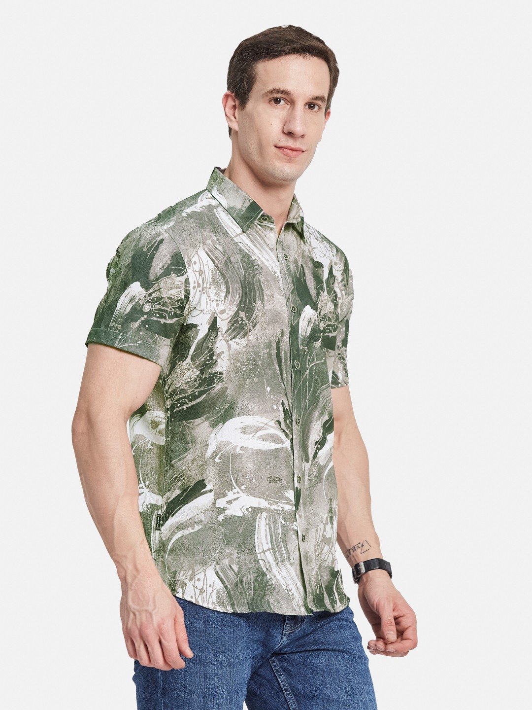 METTLE Men Floral Opaque Printed Casual Shirt