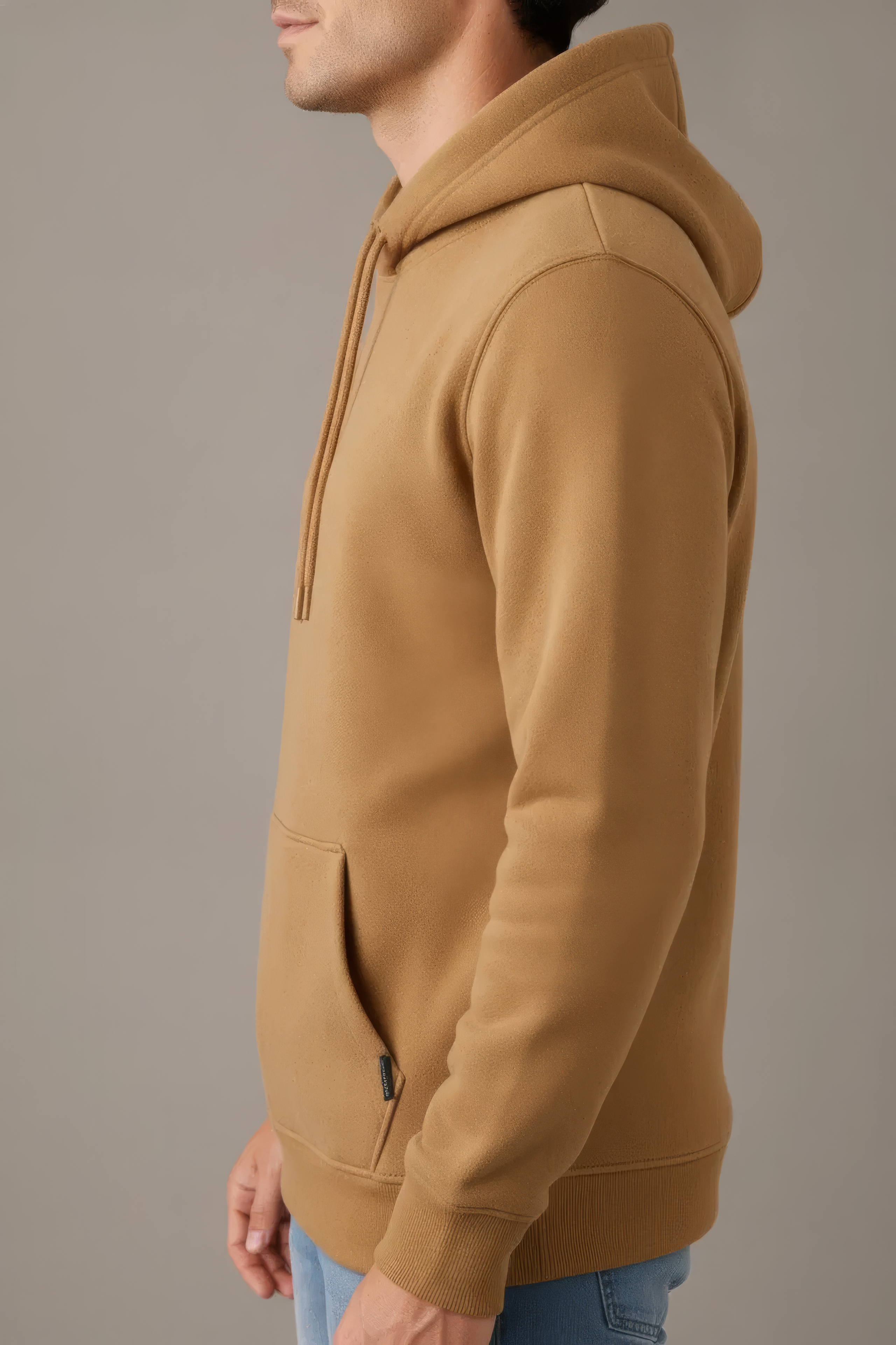 Dark Camel Premium German Velvet Hooded Sweatshirt