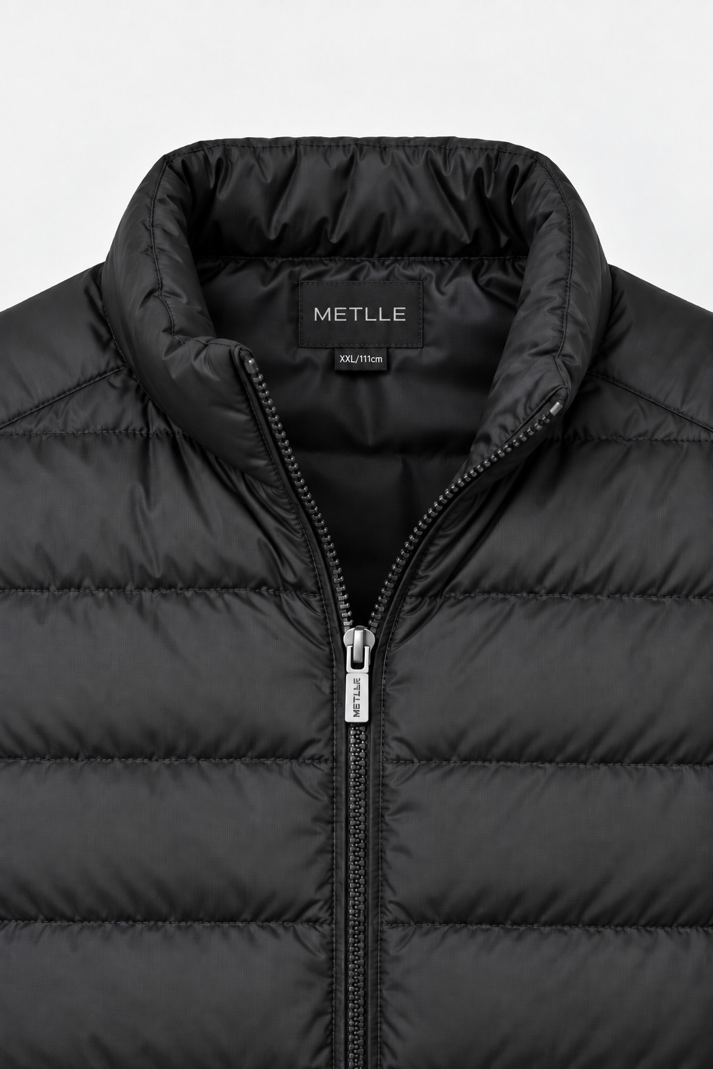 Men’s Black Ultra-Light Puffer Gilet – Woven Regular Fit Sleeveless Winter Jacket