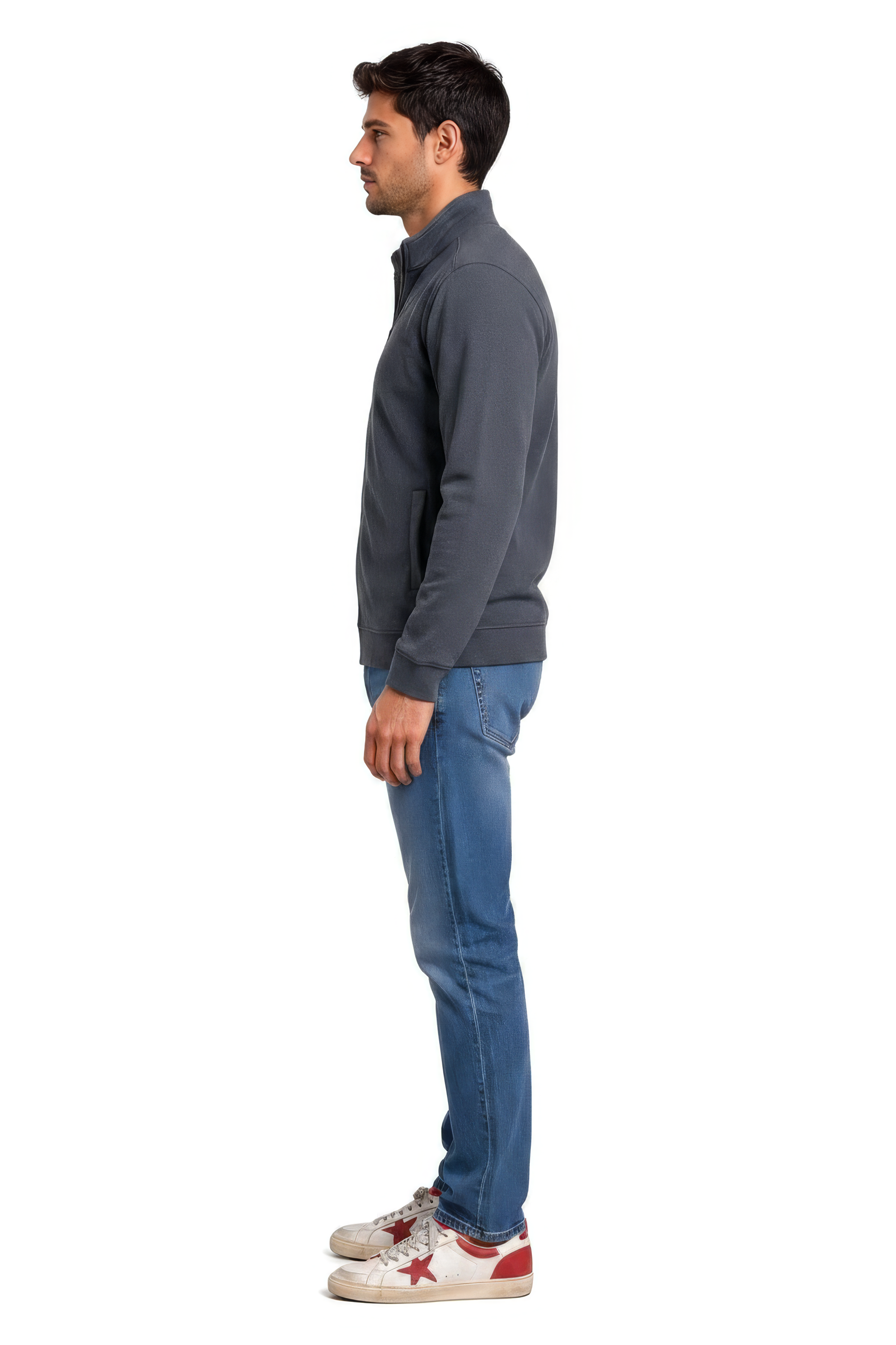 Men’s Heather Full Zip Sweatshirt – Premium Blended German Velvet