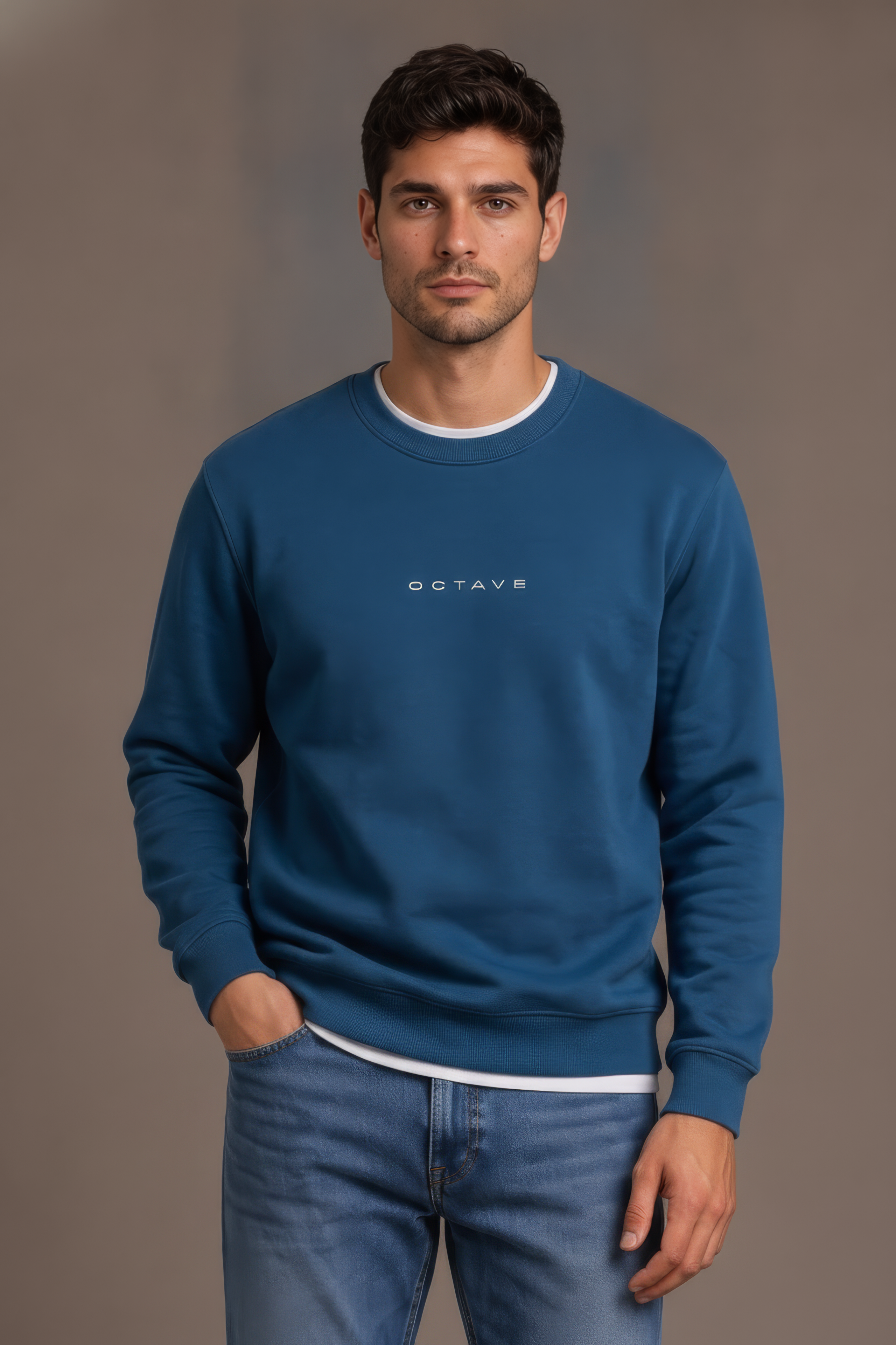 Men’s Premium Pacific Crew Neck Cotton Fleece Sweatshirt