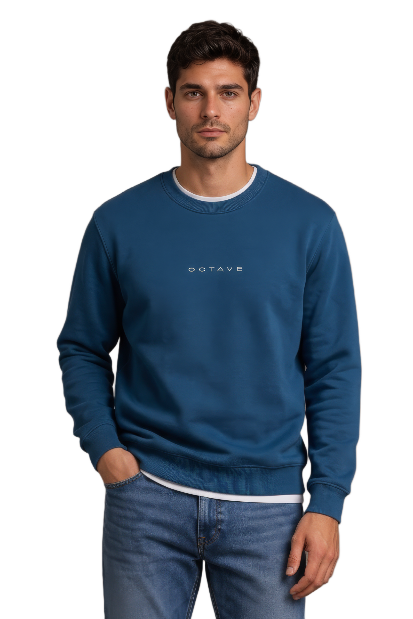 Men’s Premium Pacific Crew Neck Cotton Fleece Sweatshirt