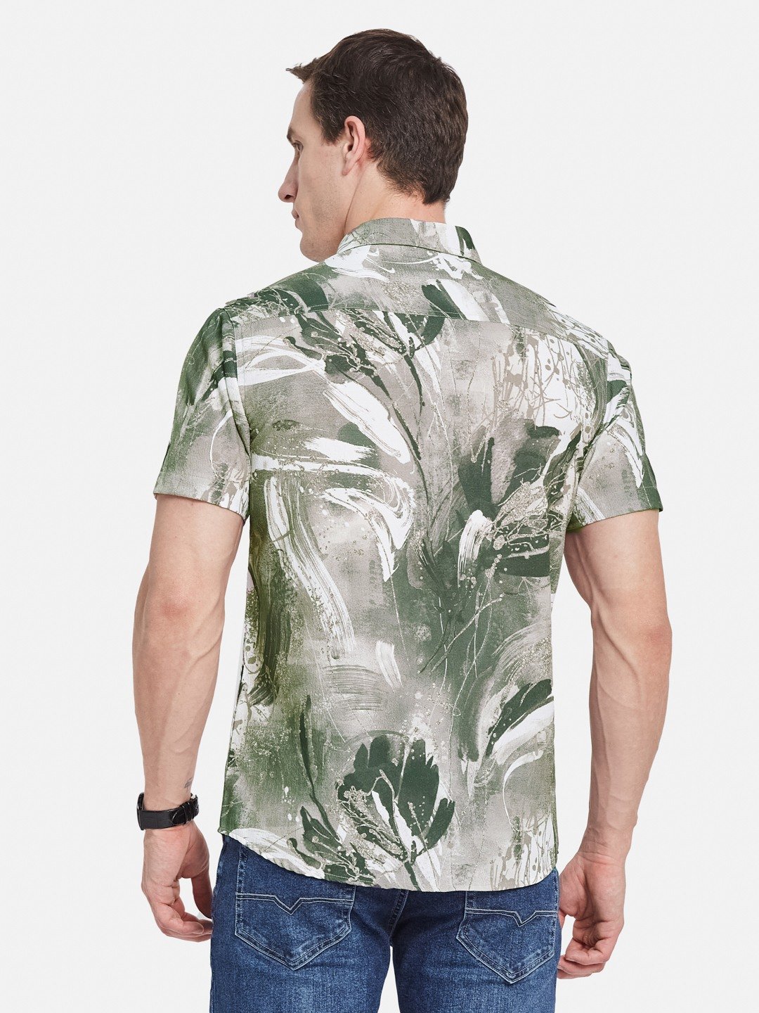 METTLE Men Floral Opaque Printed Casual Shirt