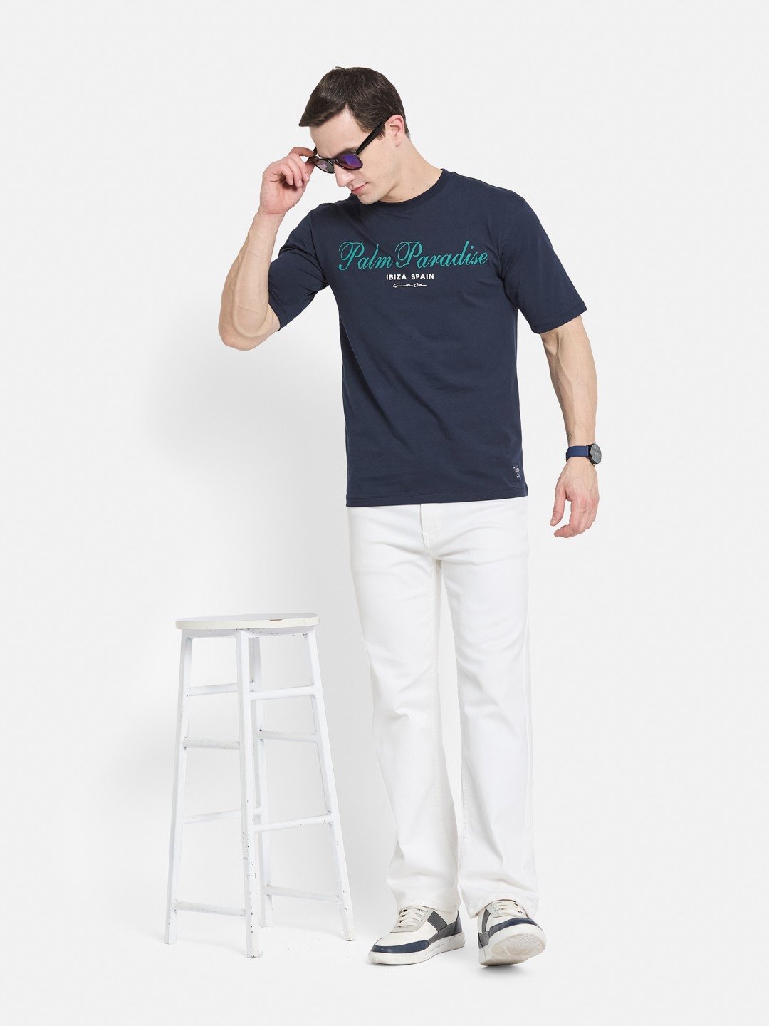 BACK  PRINT ROUND NECK SINGLE JERSEY KNIT LYCRA  T-SHIRT