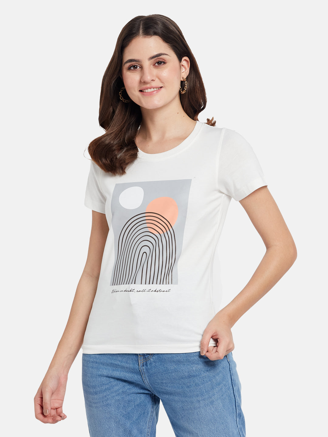 METTLE Graphic Printed Round Neck Cotton T-shirt