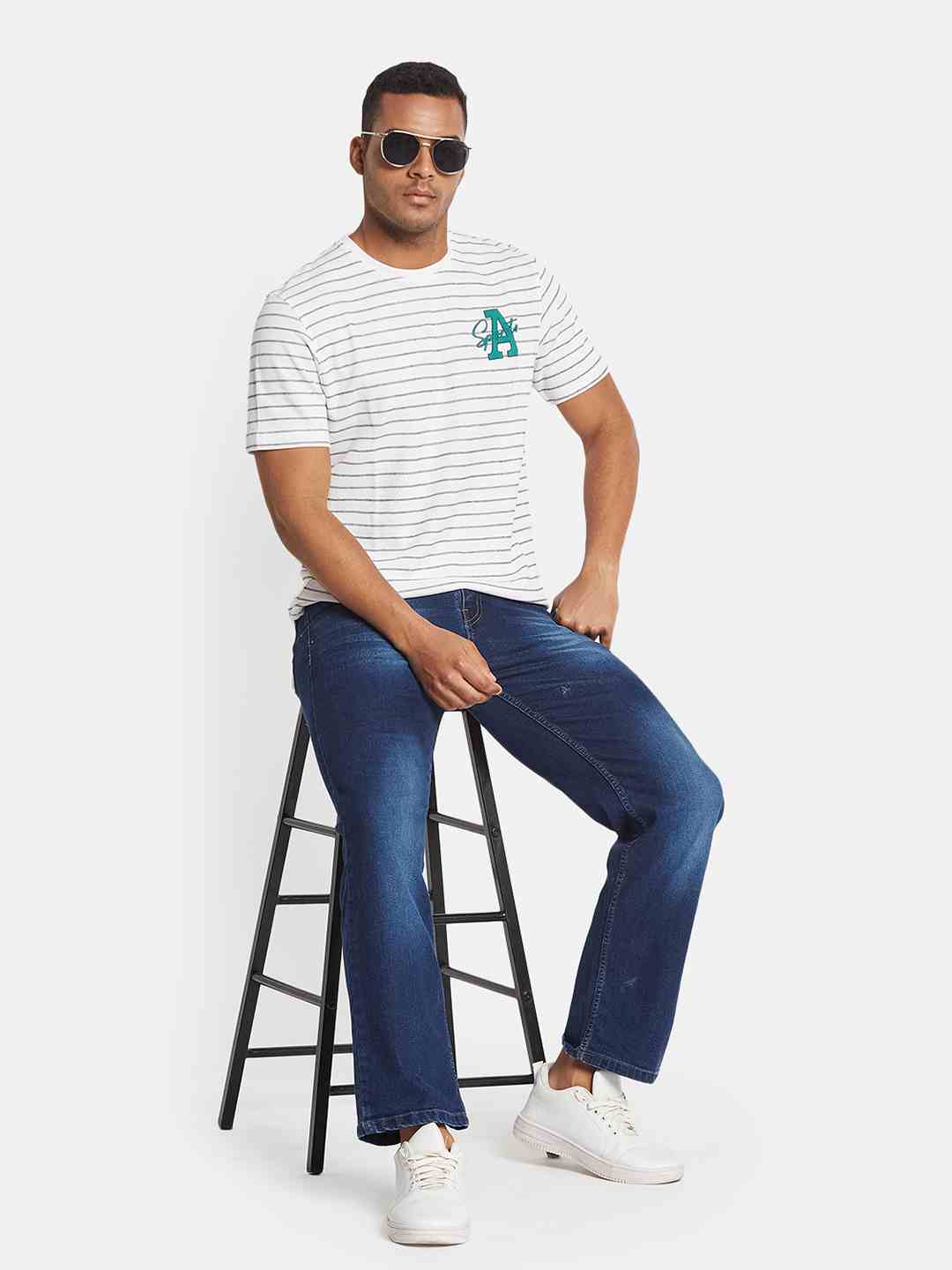 Octave Men Striped T-shirt