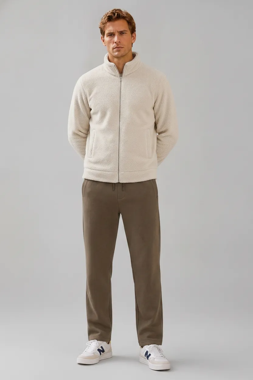 Men’s Cocoa Cotton Fleece Lower with Drawstring