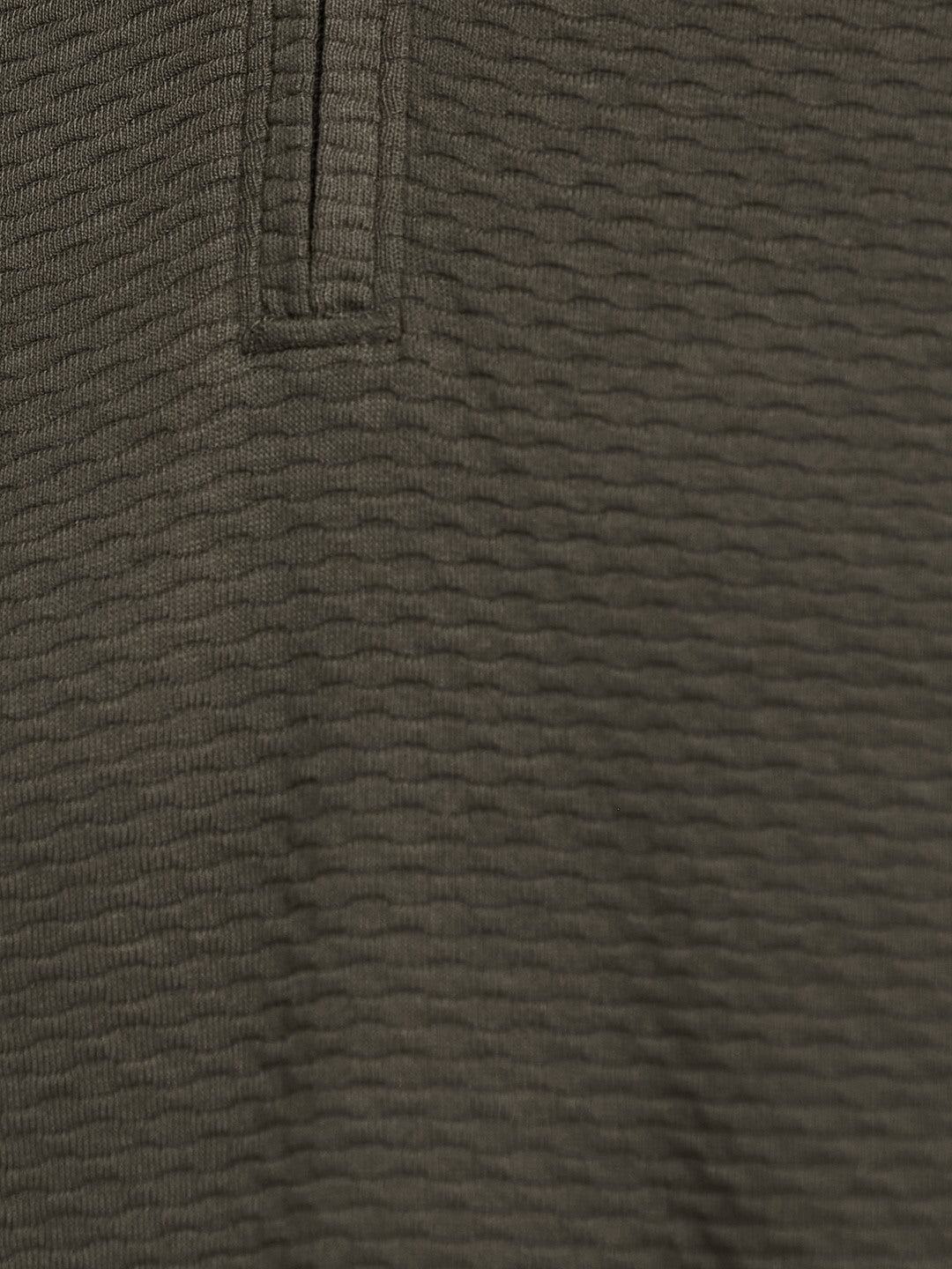 STRUCTURE HALF-ZIP POLO NECK POPCORN KNIT  T-SHIRT