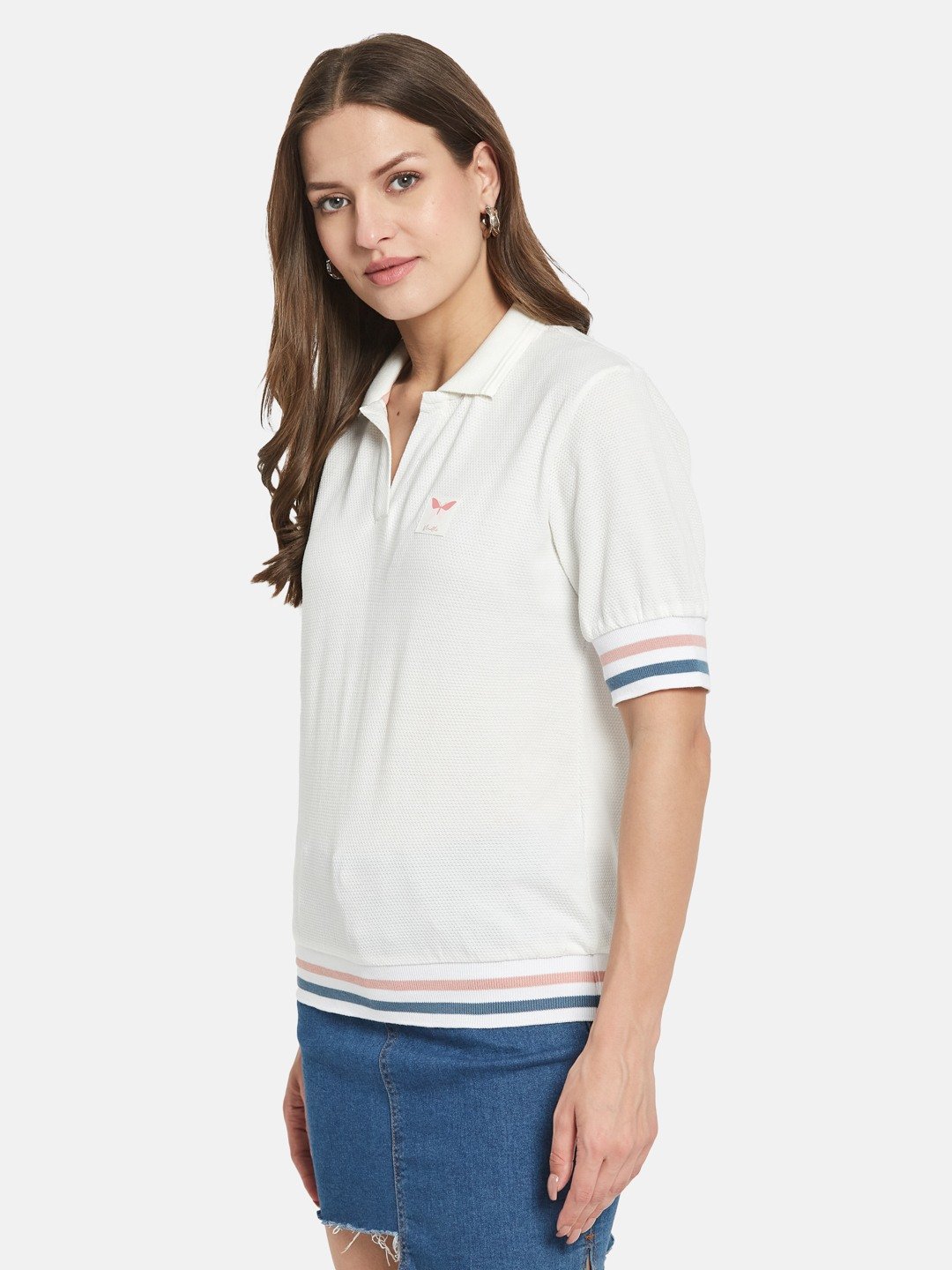 METTLE Women Polo Collar T-shirt