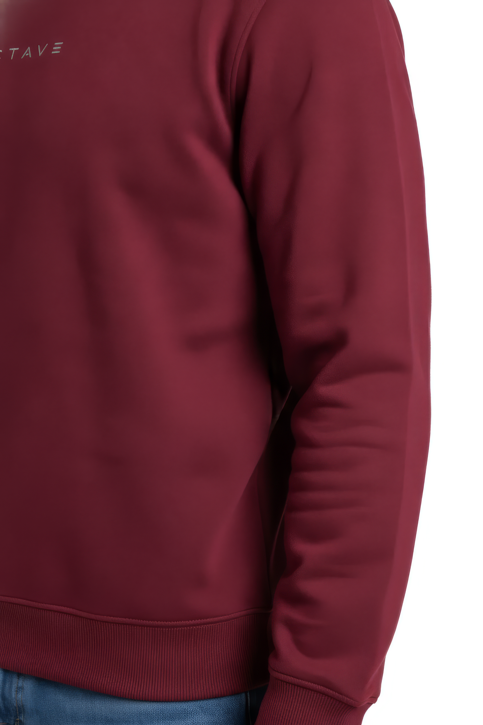 Men’s Premium Merlot Crew Neck Cotton Fleece Sweatshirt