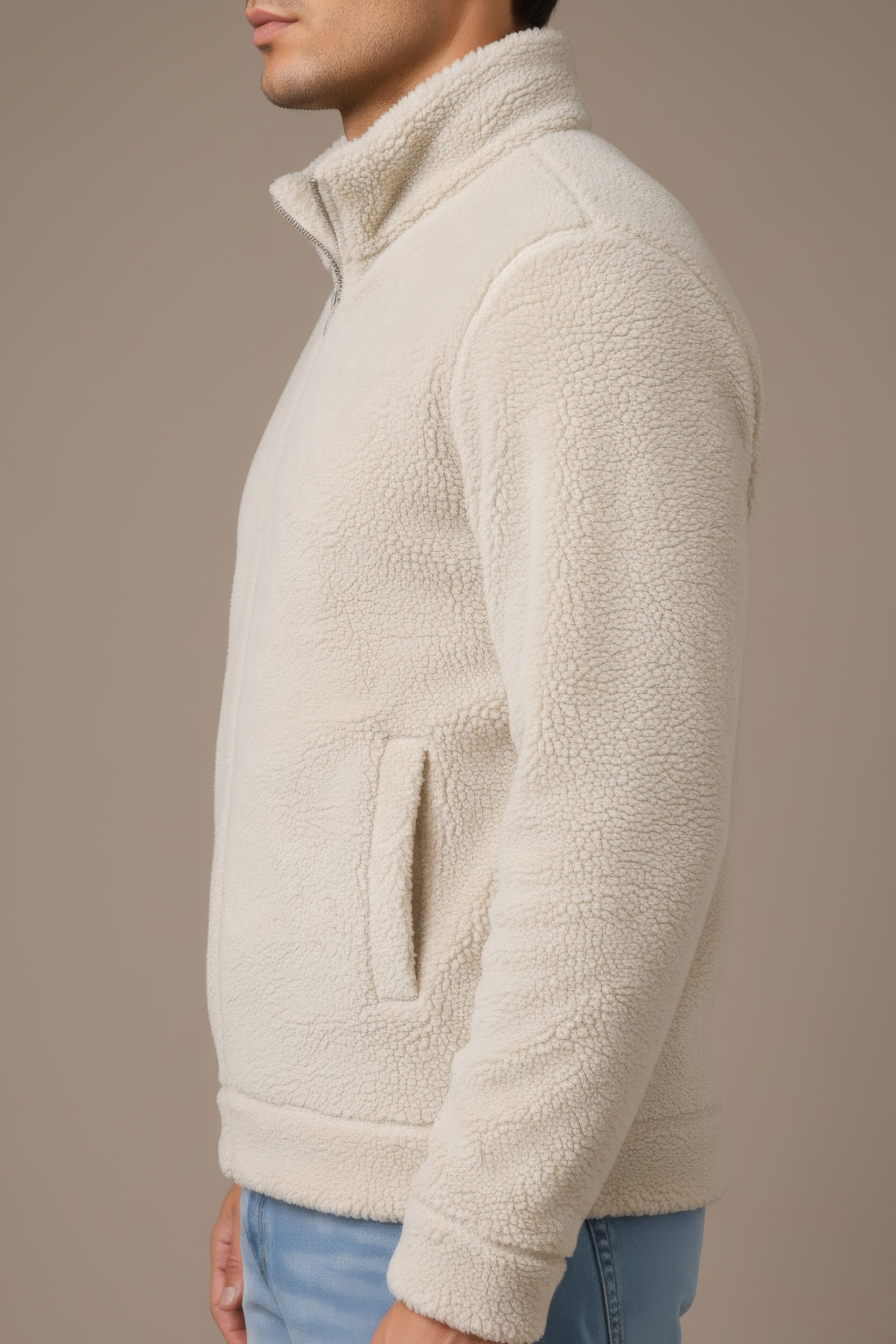 Arona Men’s Double-Sided  Coral Fur Sweatshirt |