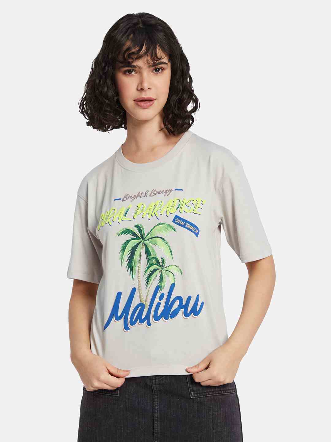 METTLE Women Printed Tropical T-shirt