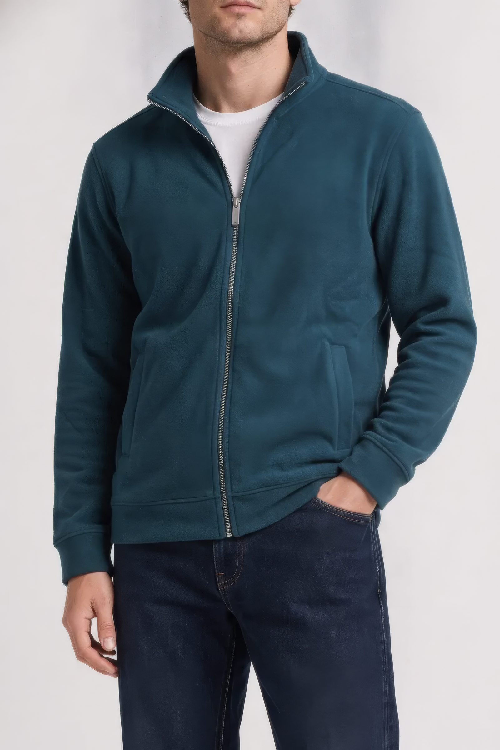 Pacific Melange Men’s Full Zip  Sweatshirt  – Premium Blended German Velvet