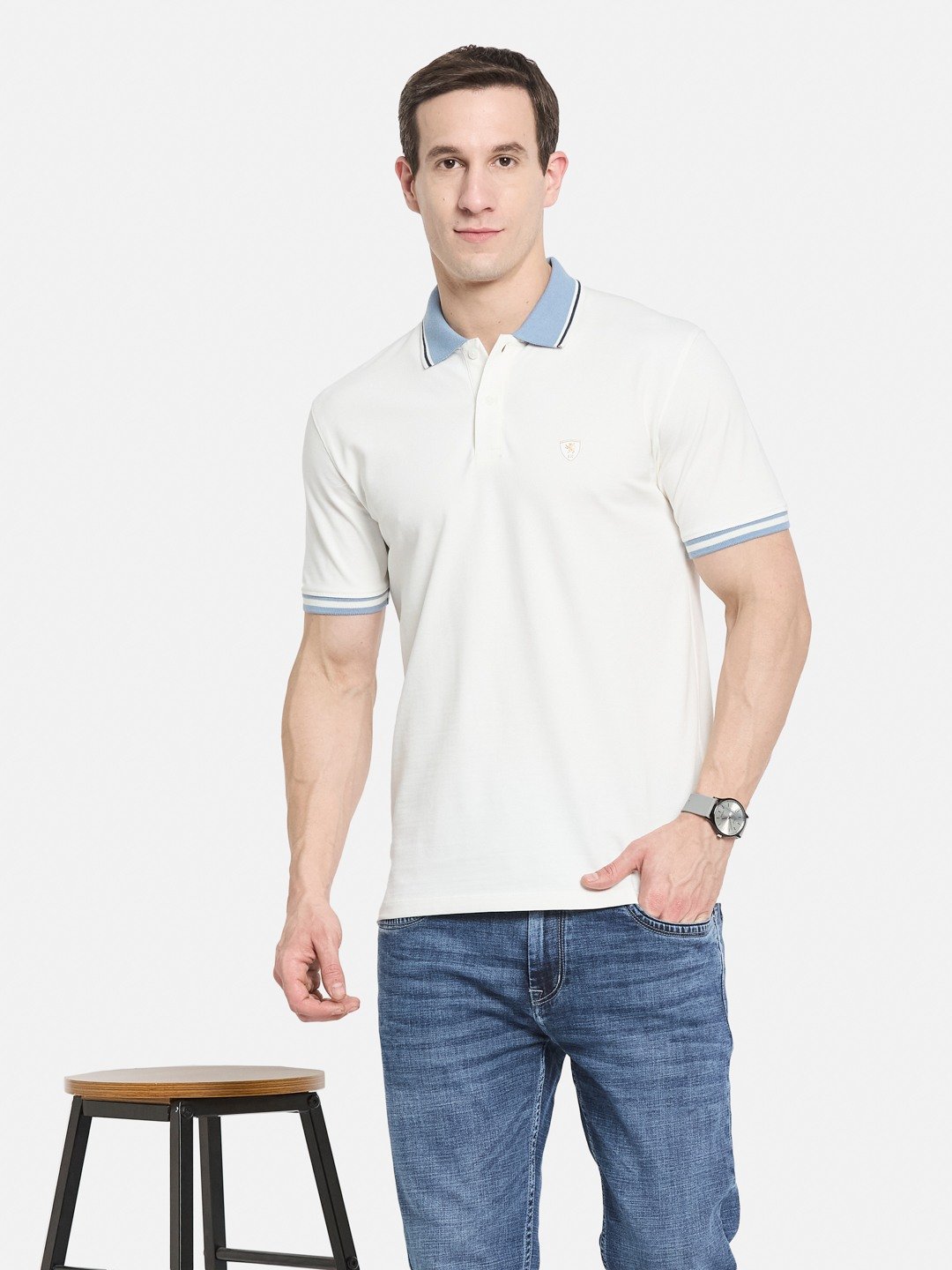 CORE CONTRAST COLLAR POLO PIQUE LYCRA T-SHIRT