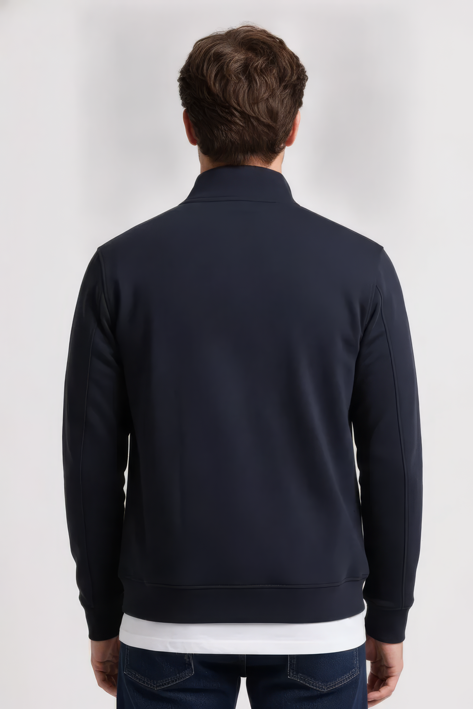 Men’s Black Cotton Blend  Full-Zip Utility Pocket Sweatshirt