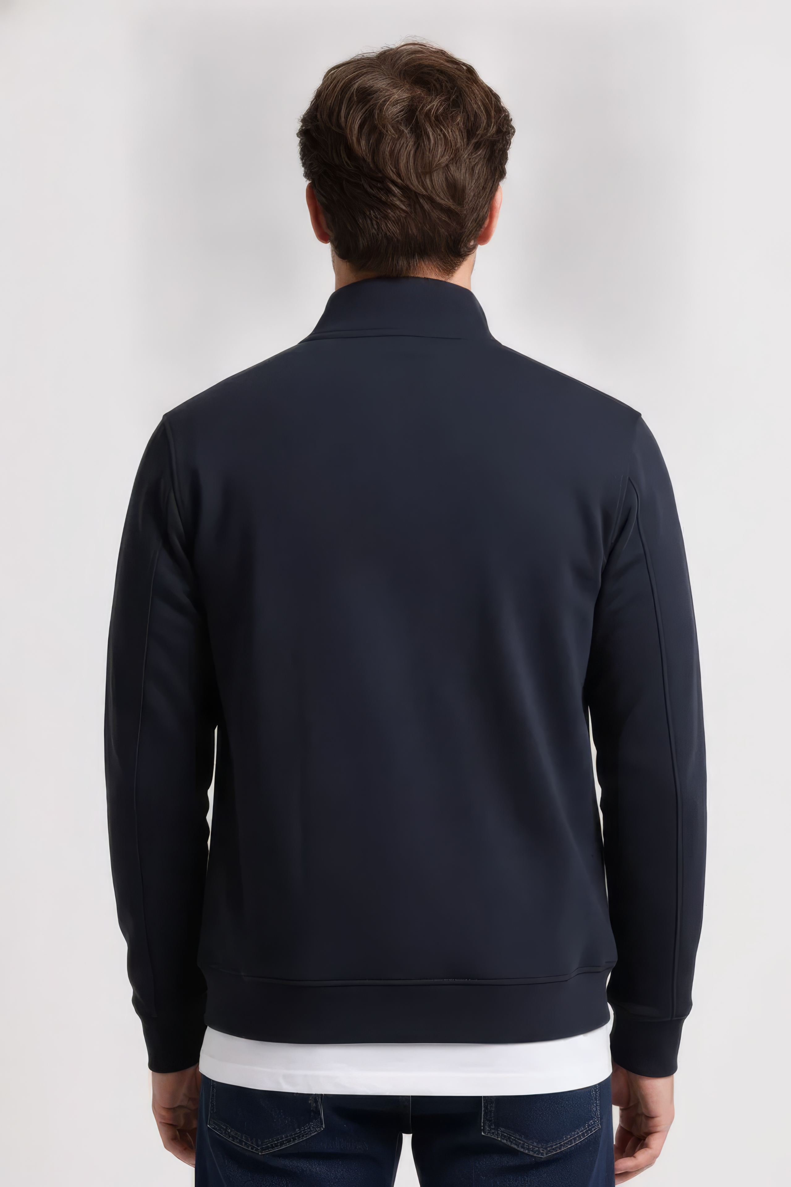 Men’s Black Cotton Blend  Full-Zip Utility Pocket Sweatshirt