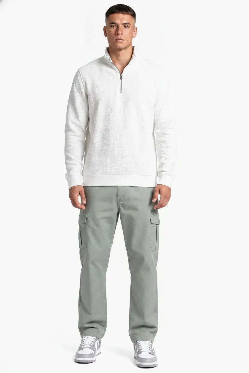 Men’s Sage Green Cotton Poplin Cargo Lower with Drawstring Waist