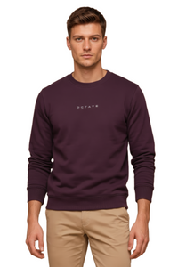 Men’s Premium Wine Crew Neck Cotton Fleece Sweatshirt