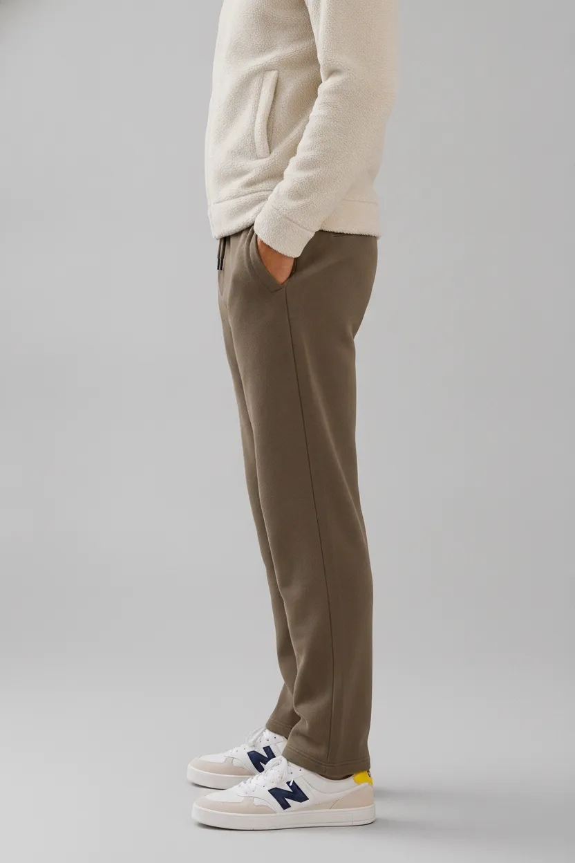 Men’s Cocoa Cotton Fleece Lower with Drawstring