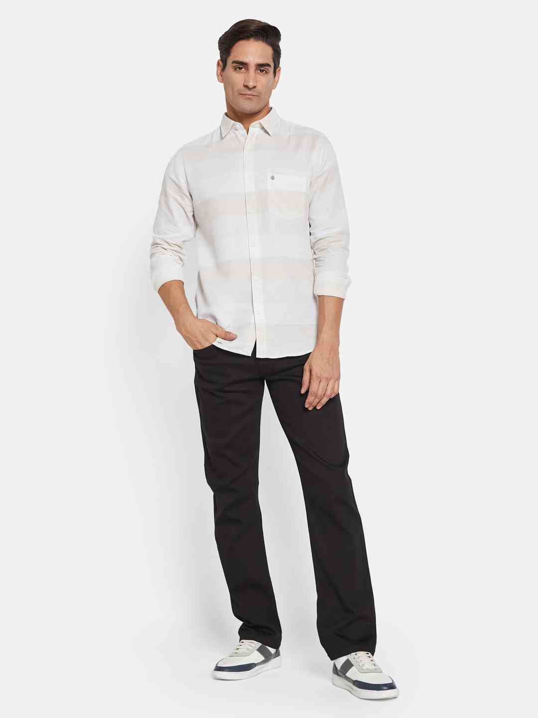 Octave Men Straight Fit Low Distress Stretchable Jeans