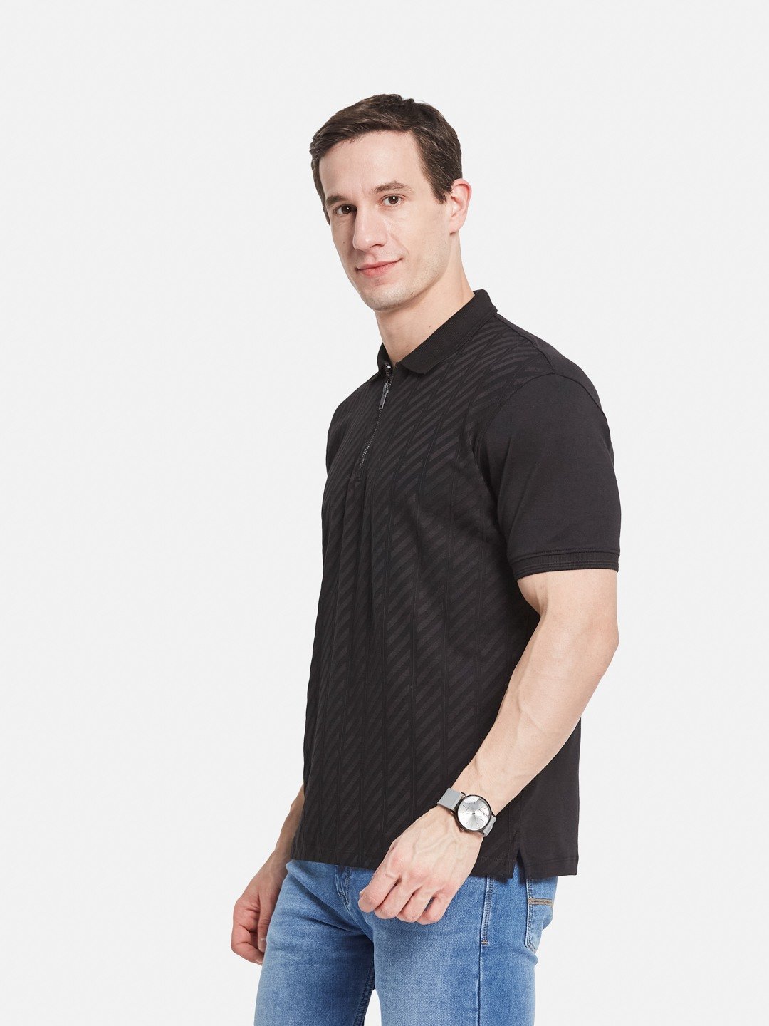 Octave Men Printed Polo Collar T-shirt