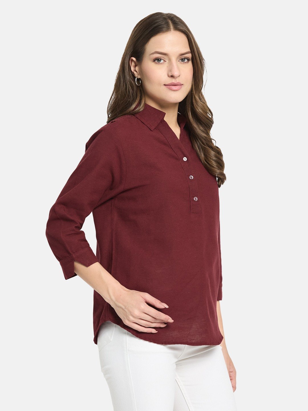 METTLE Women Salsa Cotton Shirt Style Top