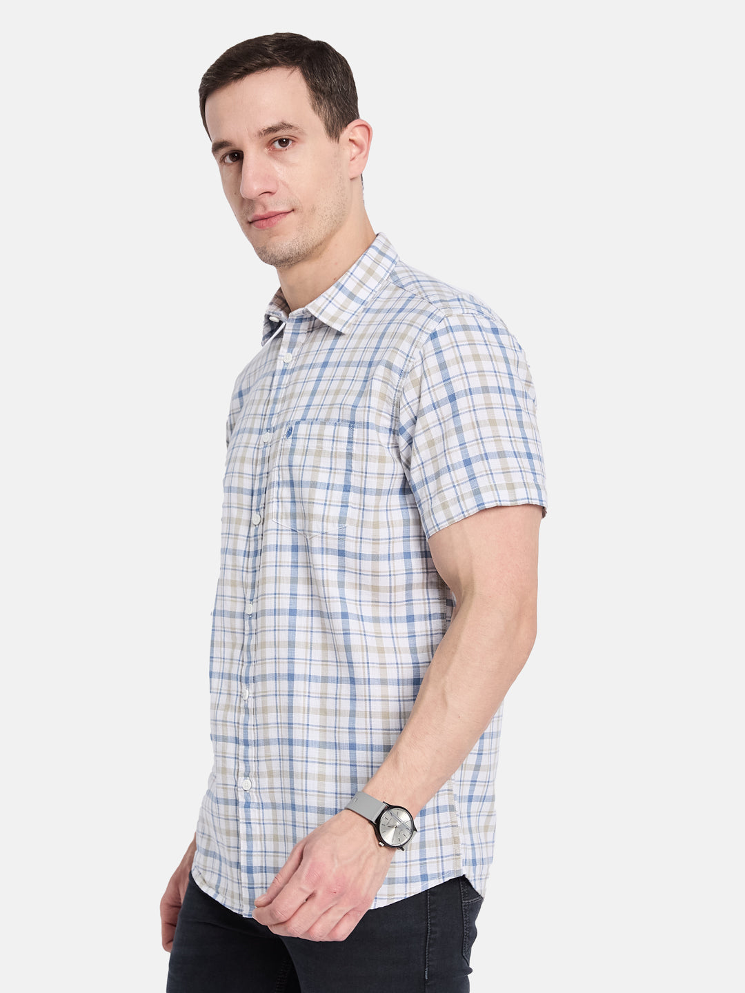 METTLE Men Multi Stripes Opaque Striped Casual Shirt