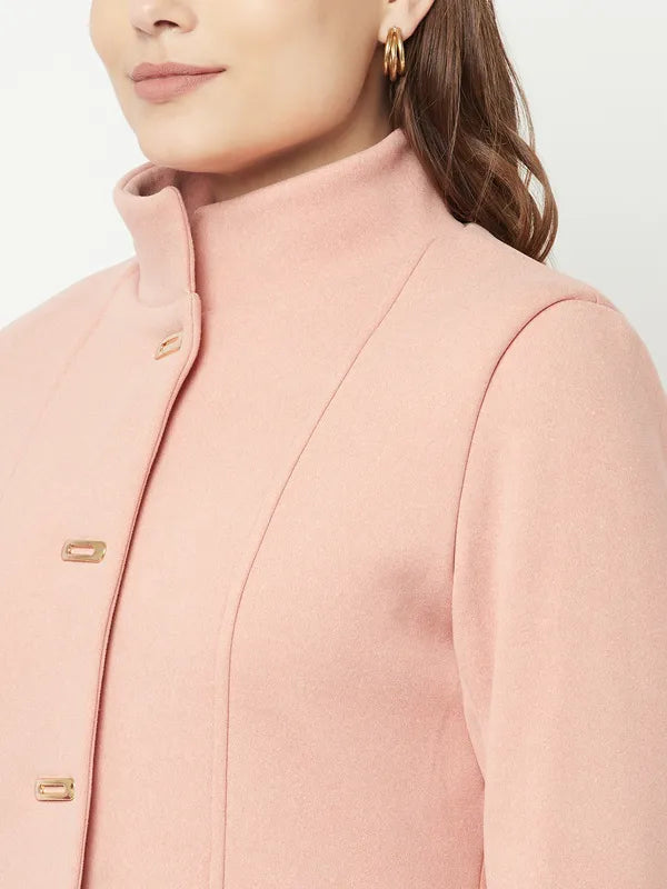 Women Suede Pink Coat