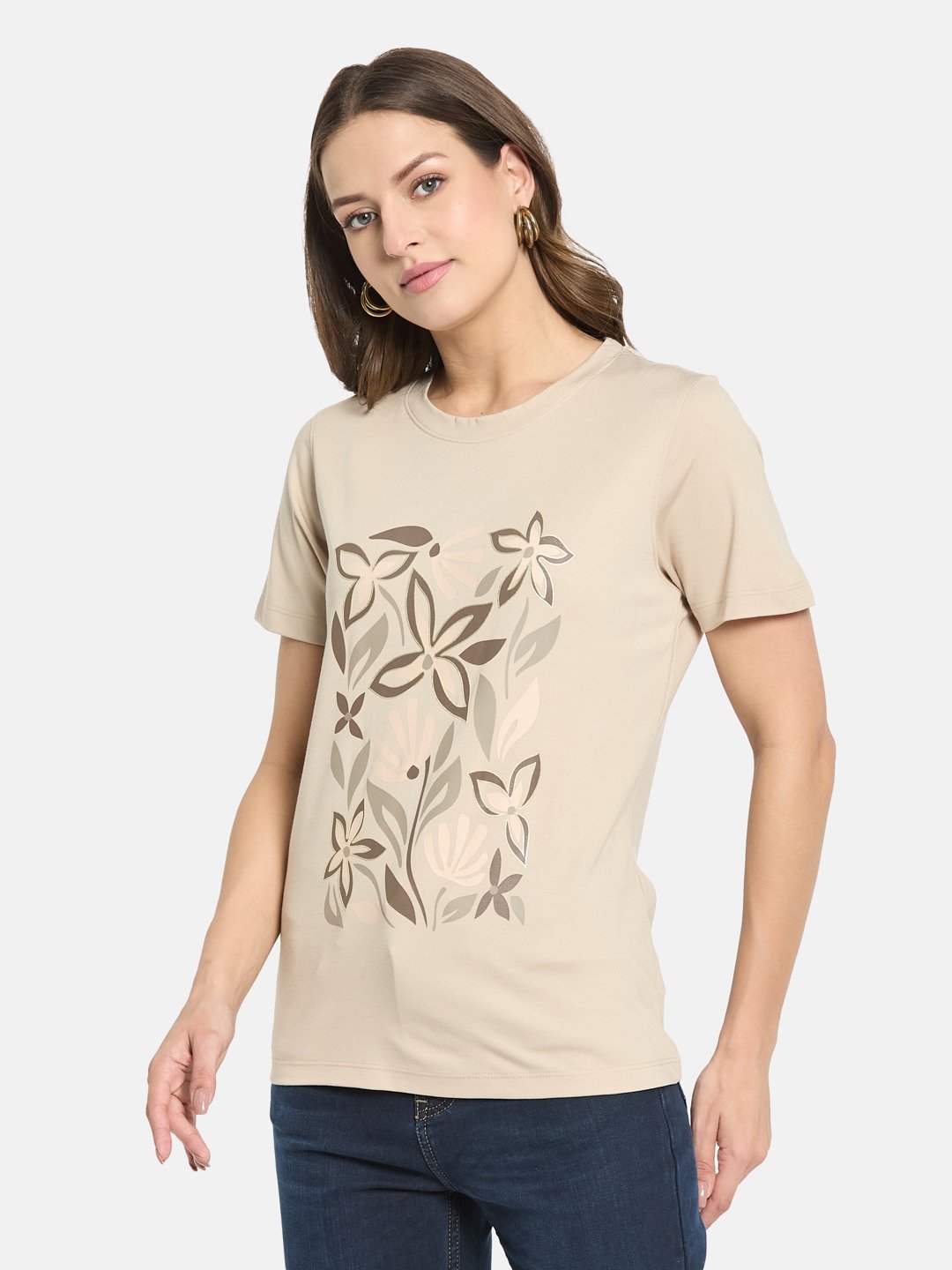 METTLE Women Floral Printed T-shirt