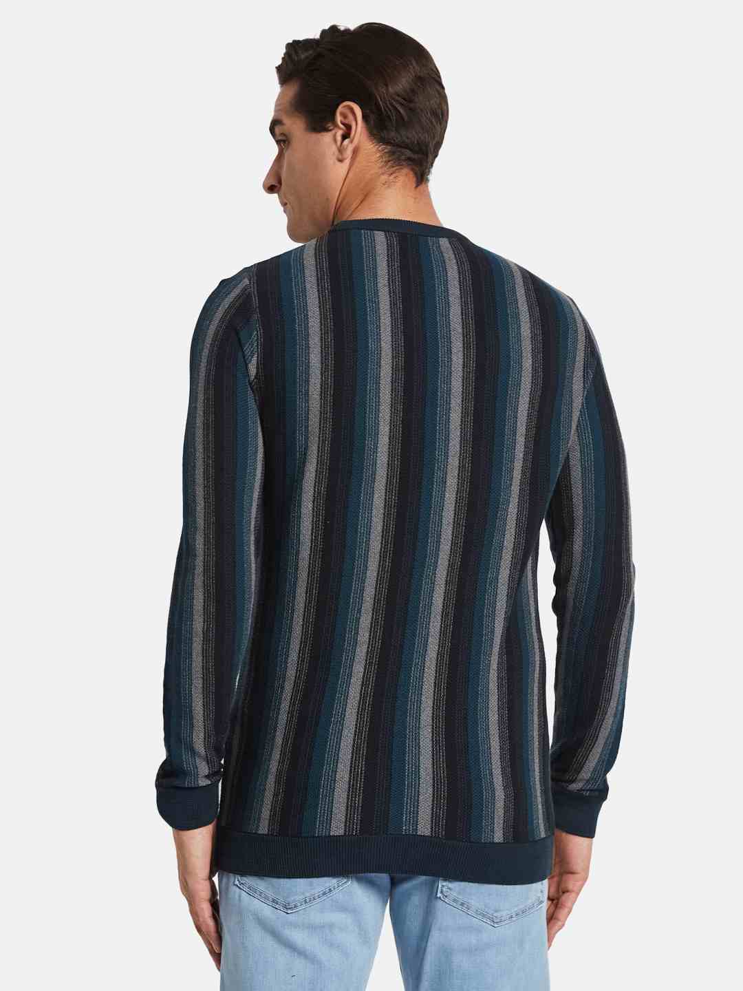 METTLE Men Striped Pullover