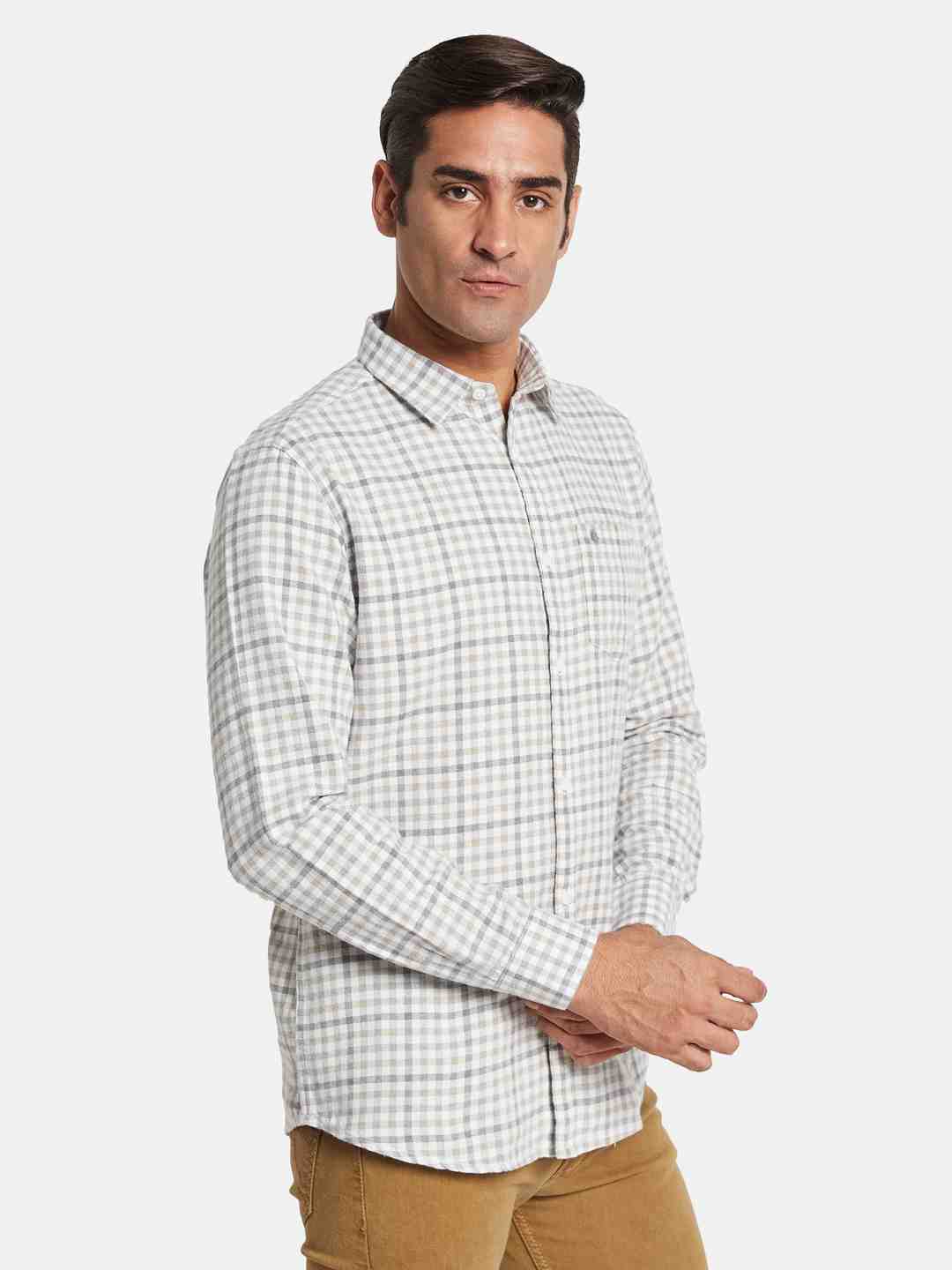 METTLE Men Opaque Checked Casual Shirt