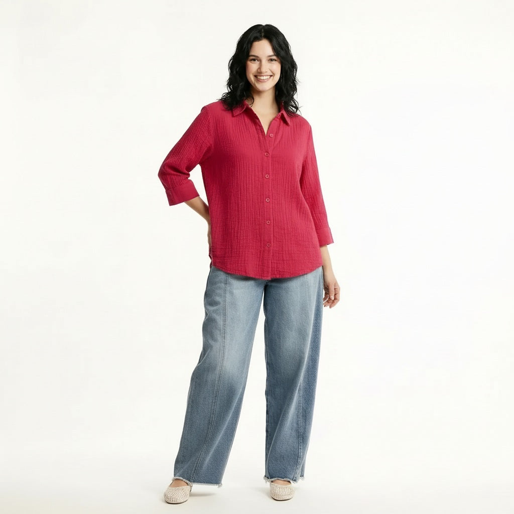 METTLE Women Hot Pink Casual Shirt
