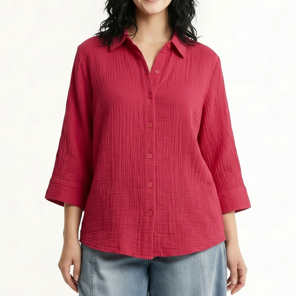 METTLE Women Hot Pink Casual Shirt