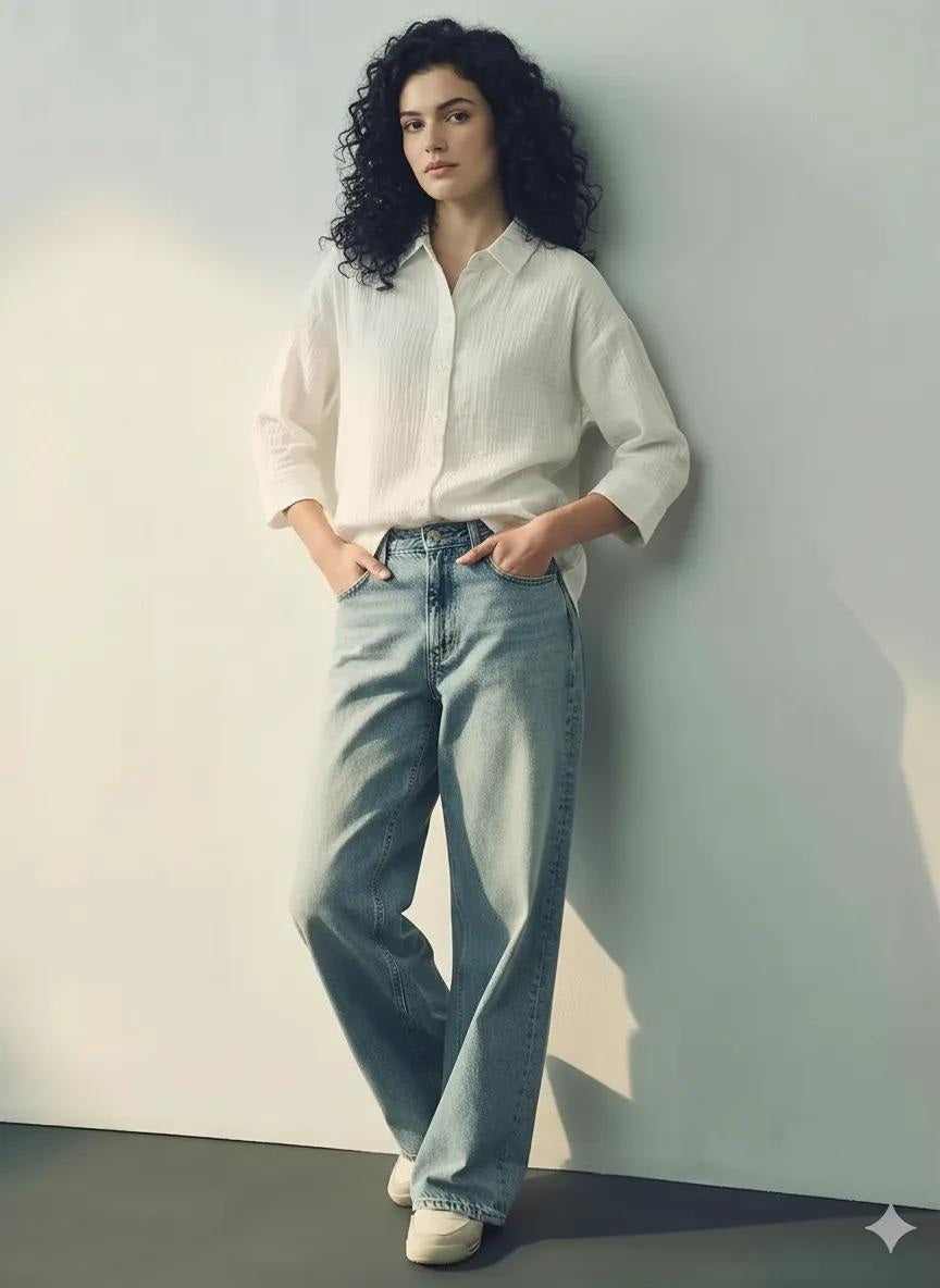 METTLE Women Off White Casual Shirt