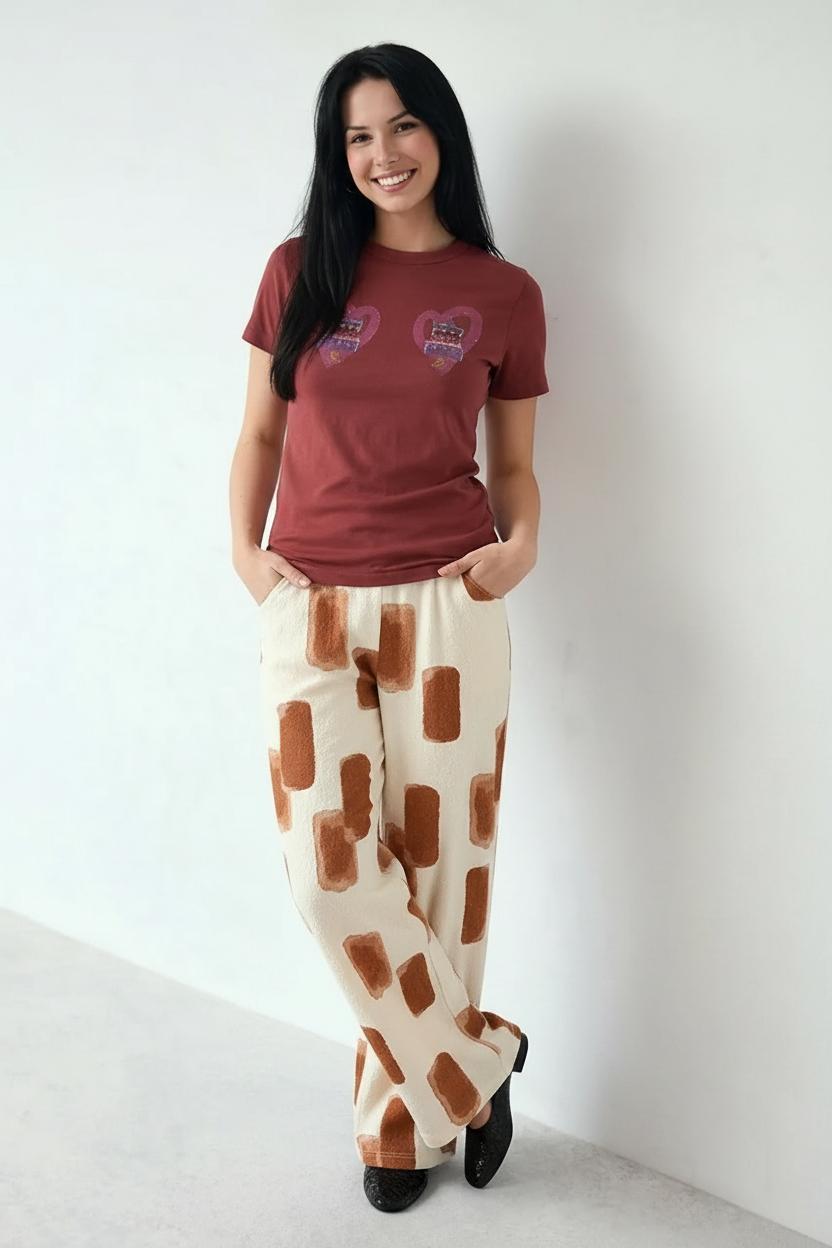 Women Regular Fit Abstract Track Pants