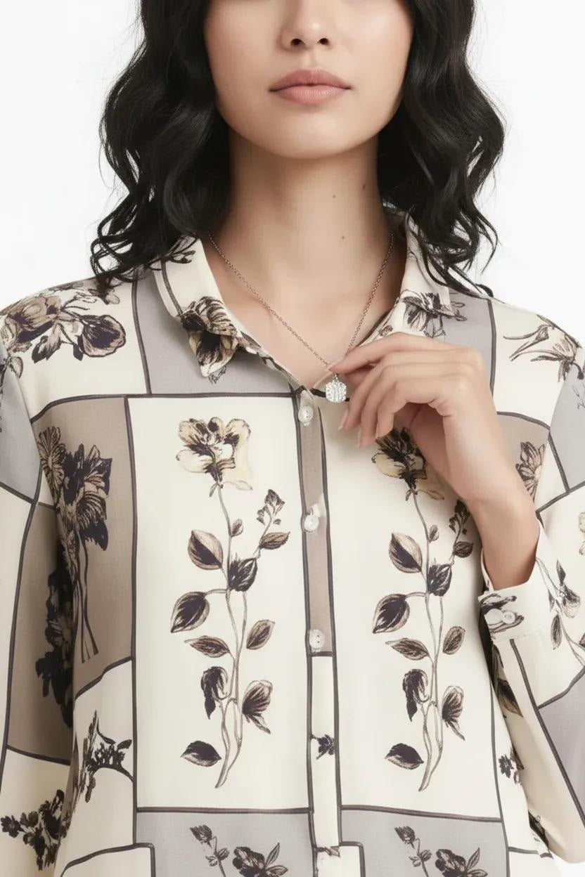 Women Mastic Printed Casual Shirt-