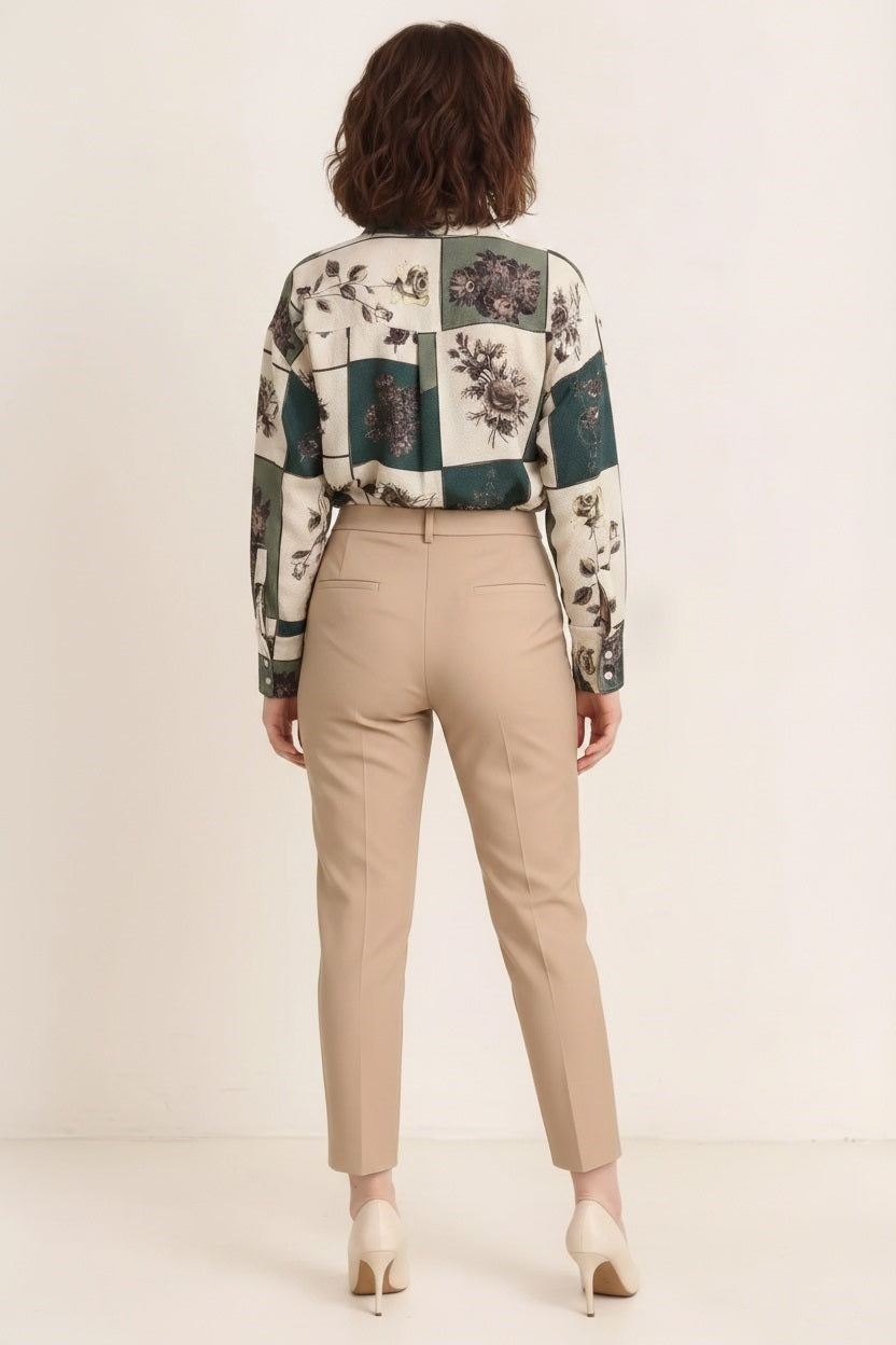 Women Sage Floral Printed Casual Shirt