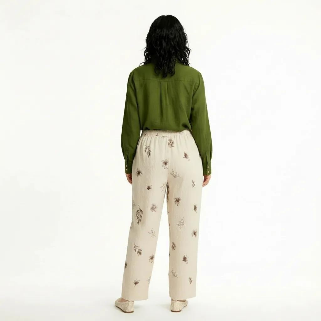Women Regular Fit Floral Printed Cotton Track Pants