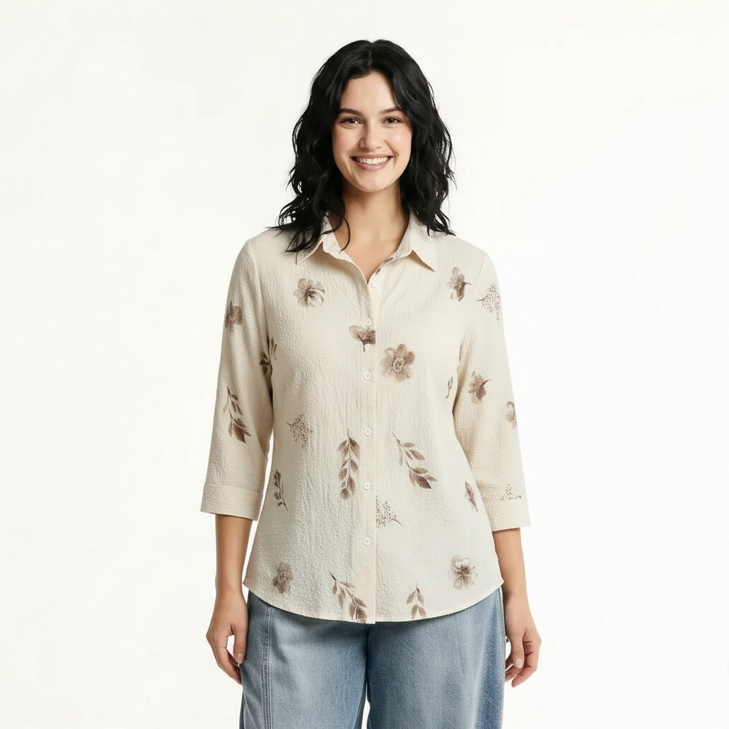 Women Mastic Floral Printed Casual Shirt