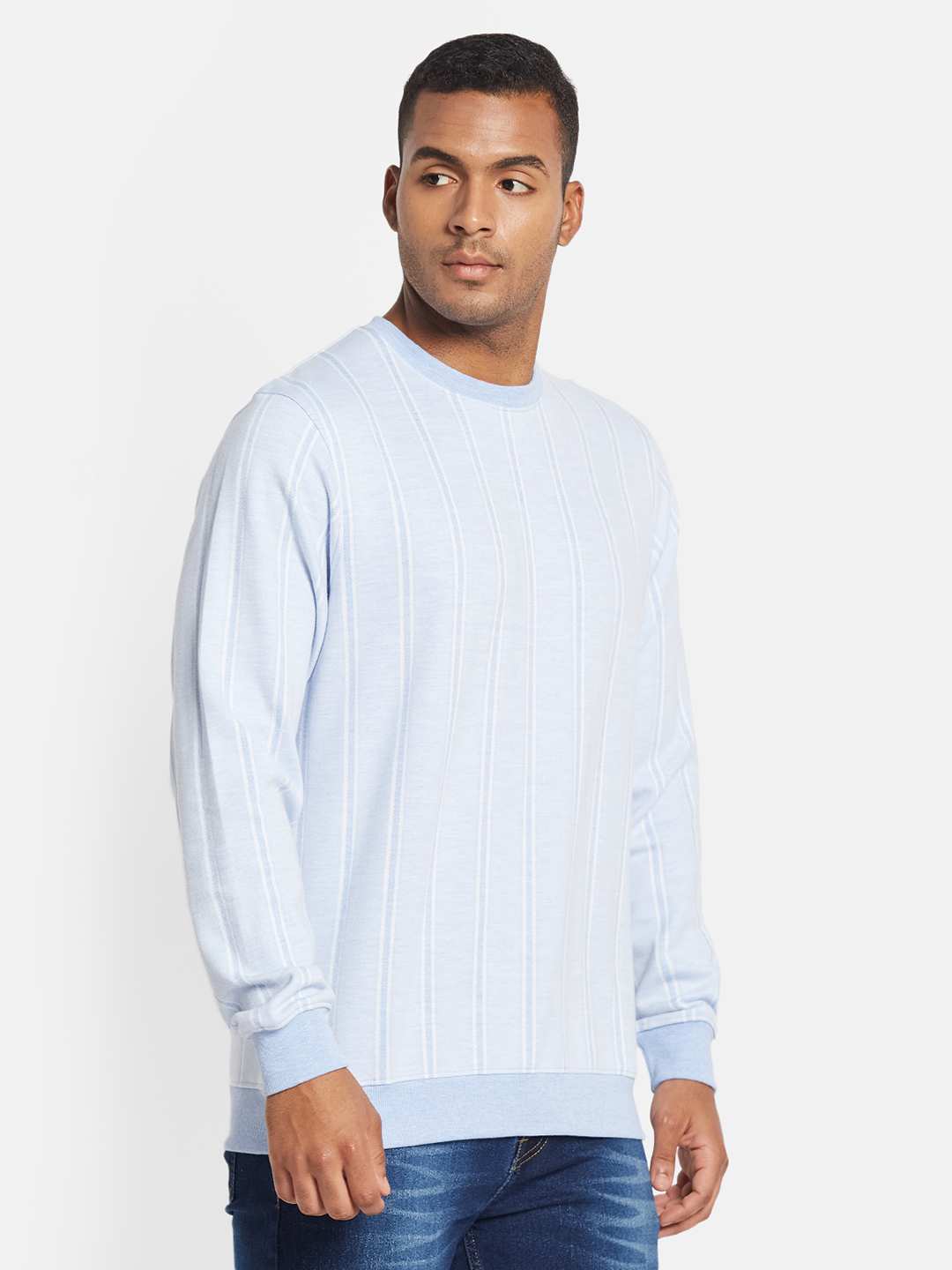 Octave Men Striped Sweatshirt