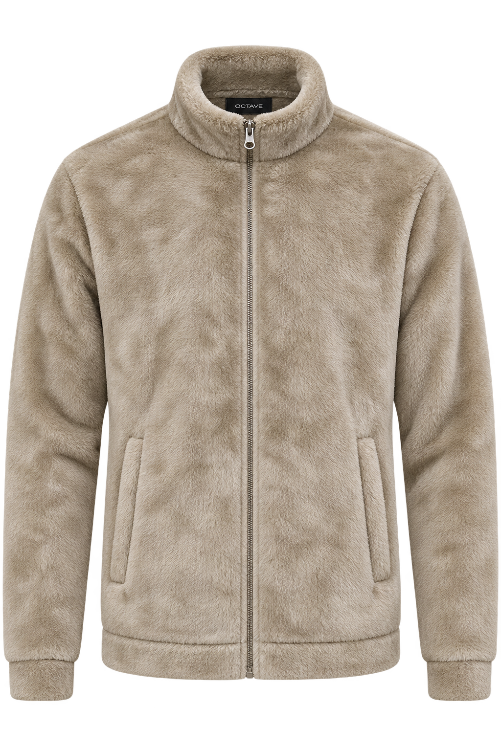 Men’s Sand Fur Full-Zip Winter Sweatshirt | Stand Collar