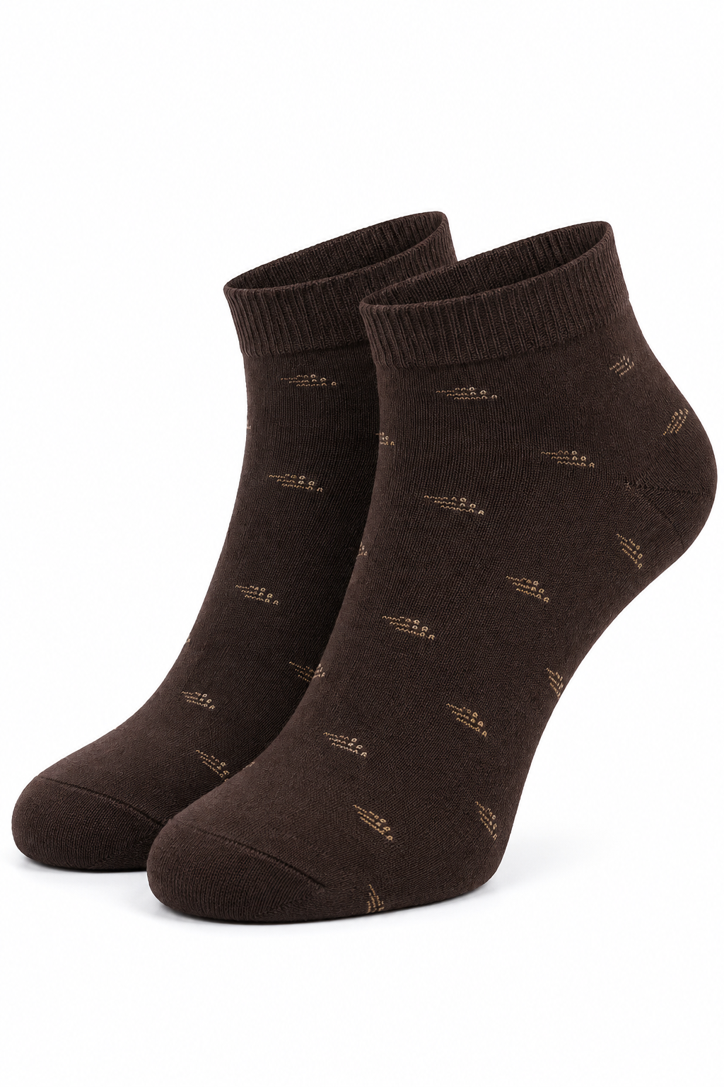 Men’s Coffee Brown Crew Length Socks with Subtle Pattern | Soft Cotton Blend Dress Socks