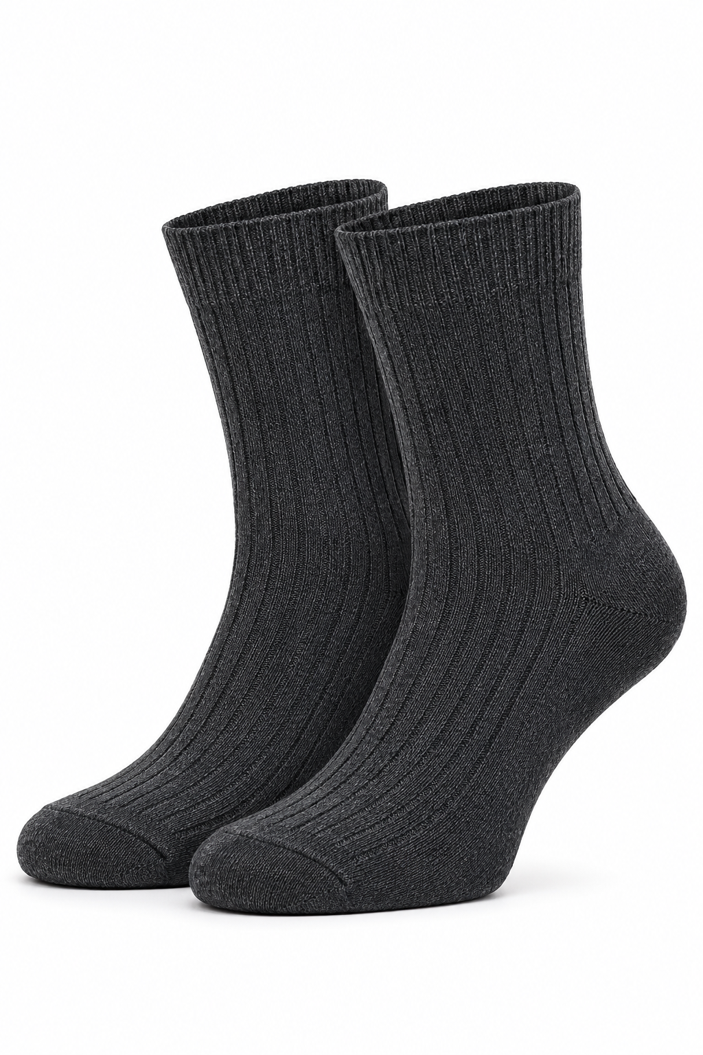 Men’s Anthra Grey Crew Length Socks | Ribbed Cotton Blend Dress Socks | Soft, Comfortable & Everyday Wear