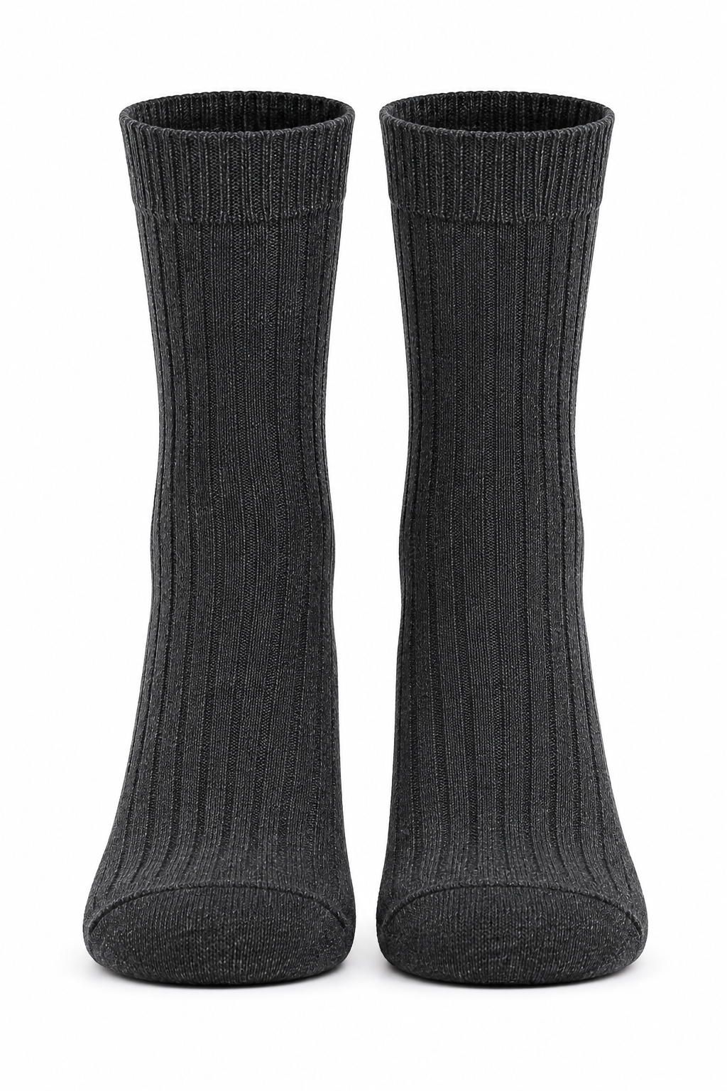 Men’s Anthra Grey Crew Length Socks | Ribbed Cotton Blend Dress Socks | Soft, Comfortable & Everyday Wear