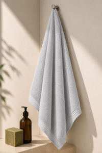 Premium Cotton Bath Towel – Silver Colour