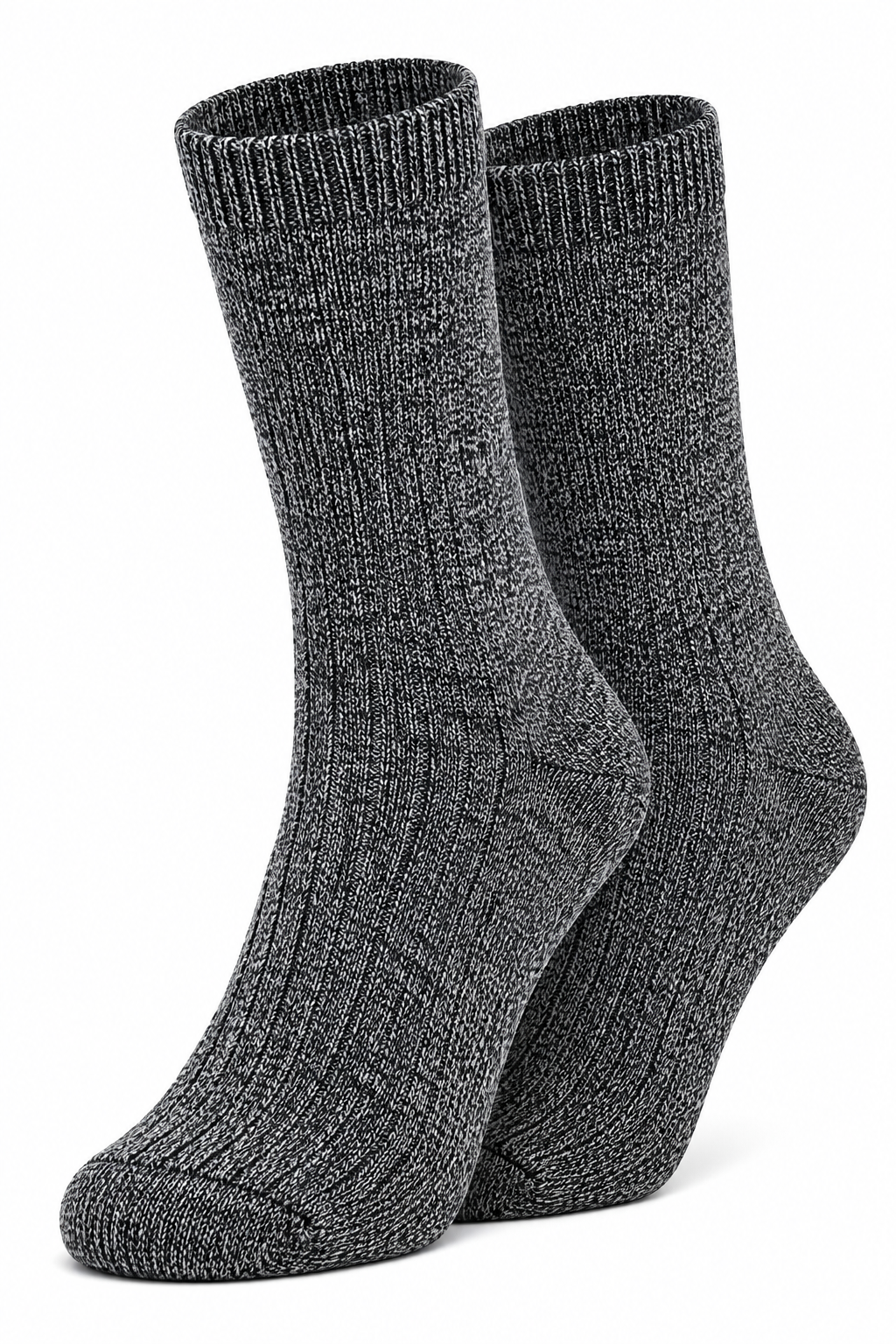 Men’s Dark Grey Melange Crew Socks – Soft Cotton Blend